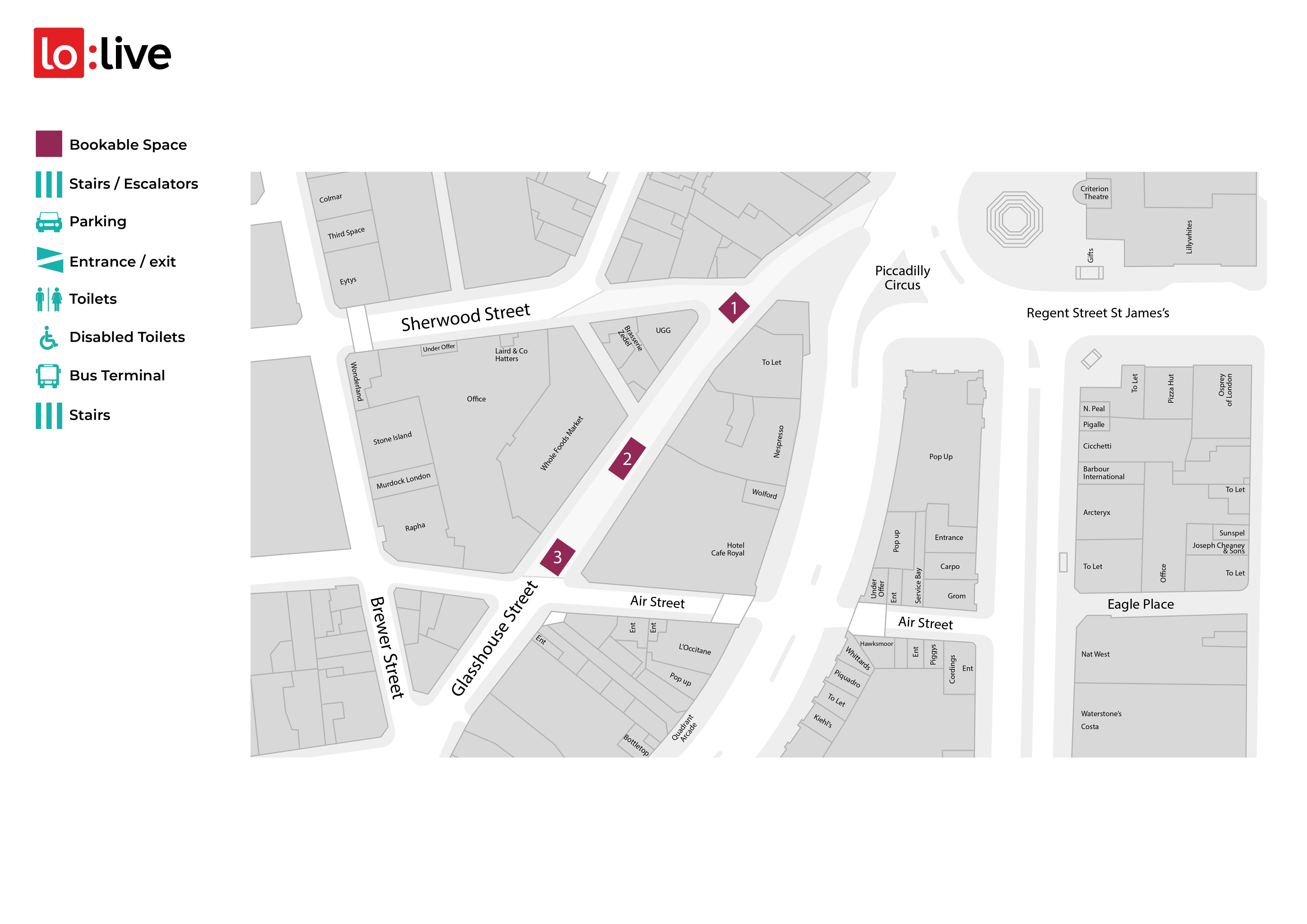 Glasshouse Street, London West End, for brand promotions | Lo:Live